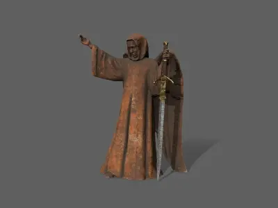 Angel Statue Low-poly 3D model