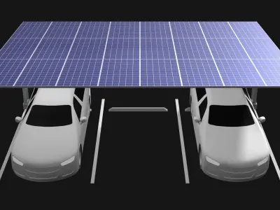 Solar carport 25U08 3D model