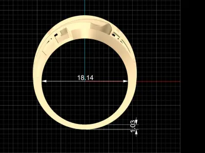 Lux ring silver gold jewelry printable 3D model 3D print model shop