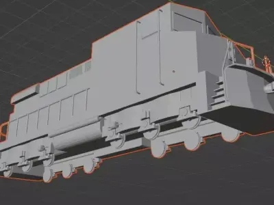 Freight Train engine 3D model