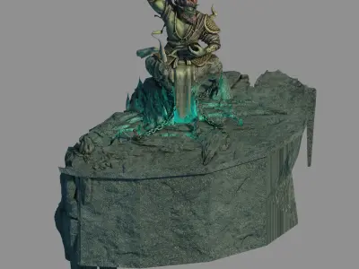 Stone Town Demon Cave - Mountain - Stone Sculpture 01 3D model