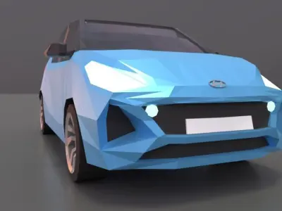 Hyundai i10 2020 lowpoly 3d model 3D Low-poly 3D model