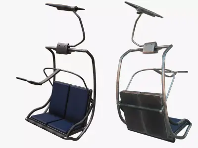 Ropeway Seats Low-poly 3D model