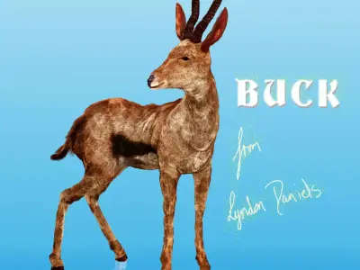 Generic Realtime African Brown Buck Low-poly 3D model