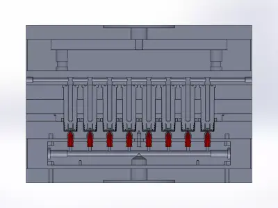 Injection mold for Screw cap-18mm thread 3D model