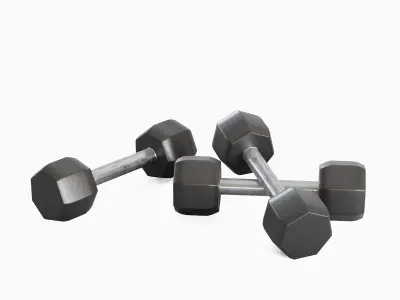 Steel Dumbbell 01 Low-poly 3D model