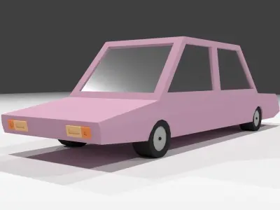Low poly cartoon car Low-poly 3D model get