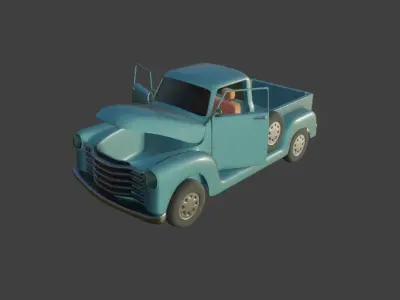 chevrolet 1947 truck Low-poly 3D model