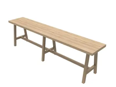 Wooden Bench Pack 3D model