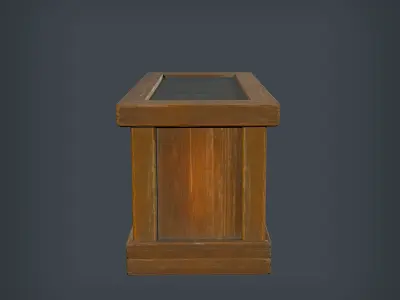 Wooden Planter Low-poly 3D model