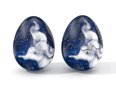 Easter Egg Cracked 11 Styles Low-poly 3D model