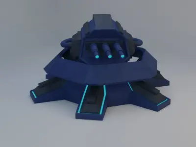 Sci-Fi Laser Turret Free low-poly 3D model purchase