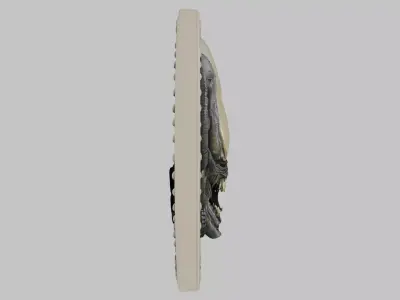 Xenomorph Head Coin Low-poly 3D model