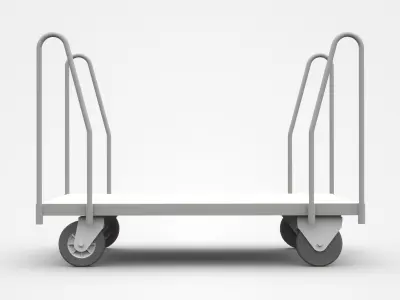 Empty Container Cart With Four Handles 3D model