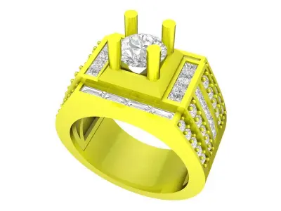 A7707 Korean Style Luxury Diamond Men Fashion Ring 3D print model