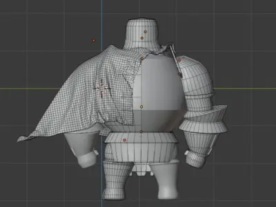 Cartoon Knight MMO Low-poly 3D model
