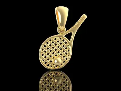 Tennis racquet pendant  3D print model