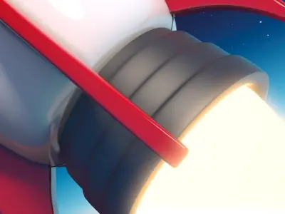 Cartoon Rocket Ship V2 Low-poly 3D model