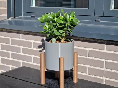  Planter with structure in 2 sizes 3D print model