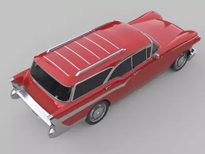 Mid-Century Classic Family Wagon Low-poly 3D model