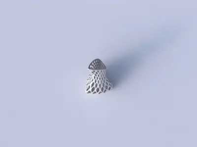 Vase puffy tappered triangle with bubble grid lattice 3D print model