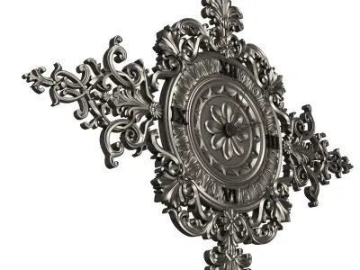 Classic Wall Clock 013 Chrome Low-poly 3D model