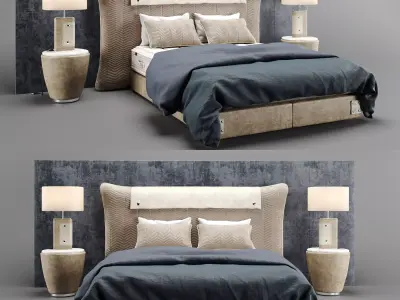 Colunex Chevron Luxury Bed 3D model