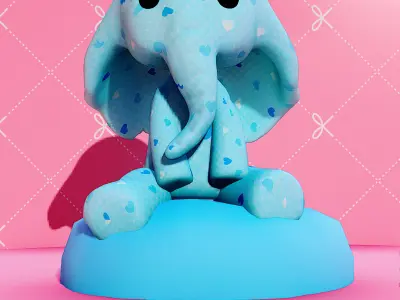 Cute Stylized 3D Elephant 3D model