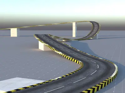 Circle Drift Road Low-poly 3D model