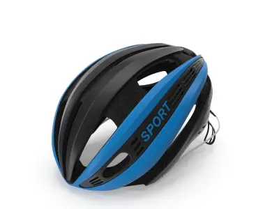 Blue Bicycle Helmet 3D model
