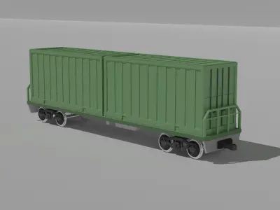 Platform car logging car semi platform car transporter car Free low-poly 3D model