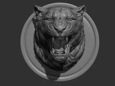 Lioness grin roar 3D print model