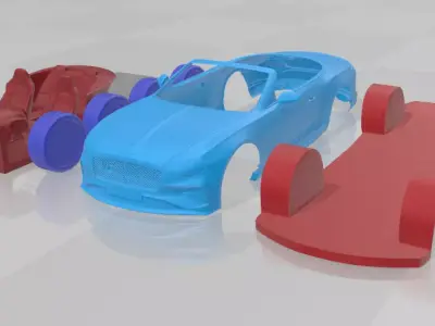 Bentley Continental GTC Speed 2025 - Separate Parts STL Model 3D print model