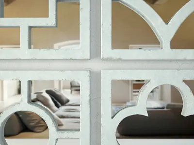 Distressed Wall Mirror Set 3D model