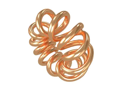 Abstract Coil Shape v1 006 Low-poly 3D model