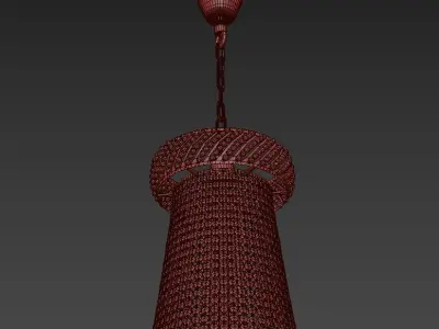 BariE15100200G chandelier with crystals and gold finish 3D model