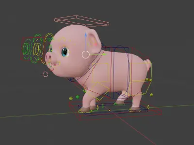 Stylized Baby Pig 3D Model 3D model
