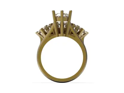 Luxury solitaire wedding printable ring model wr0136 3D print model