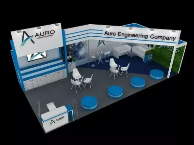 10 mtr x 5 mtr exhibition stand two side open 3D print model