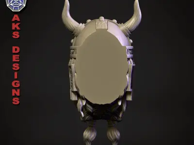 Ancient viking Warrior Bas relief Wall decor 3D print model