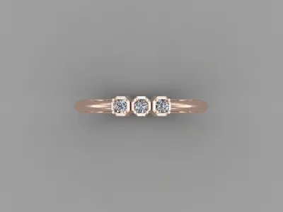 Solitaire Ring Version 1 R49 3D model