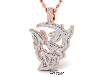 Custom SRT Dodge Hellcat Diamond Pendant - SRT Demon Face  3D print model
