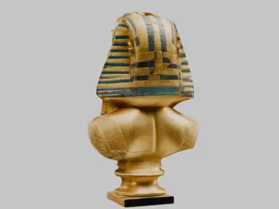 Ancient Egyptian Pharaoh Tutankhamun Head 3D Model Low-poly 3D model
