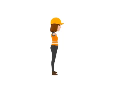 CartoonGirl037 Female Worker 3D model