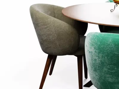 Dining set with Chair and Table 3D model