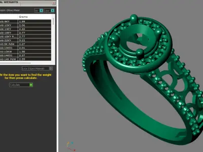 Rings for Women Womens Rings Stone Ring Ready STL 3DM Models  3D print model 6