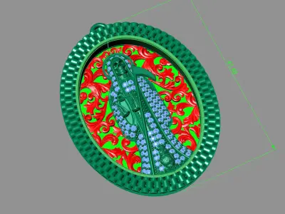  santa muerte holy death small size pendant 3D STL 3DM skull 3D print model