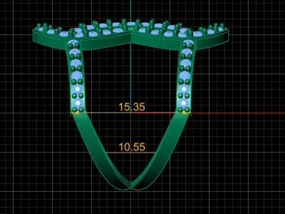 BEVERLY HILLS CROSSED DIAMOND RING 3D PRINTABLE MODEL 3D print model