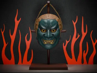 Fudo Mask Japanese Theater  Noh 3D model  3D model