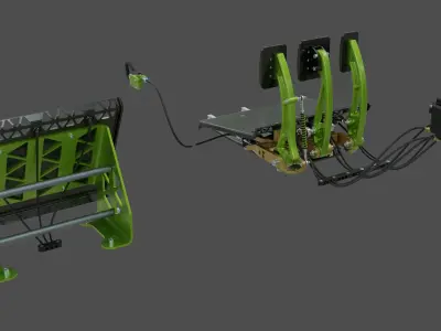 Highpoly Adjustable pedals and co-driver footrest for rally car 3D model